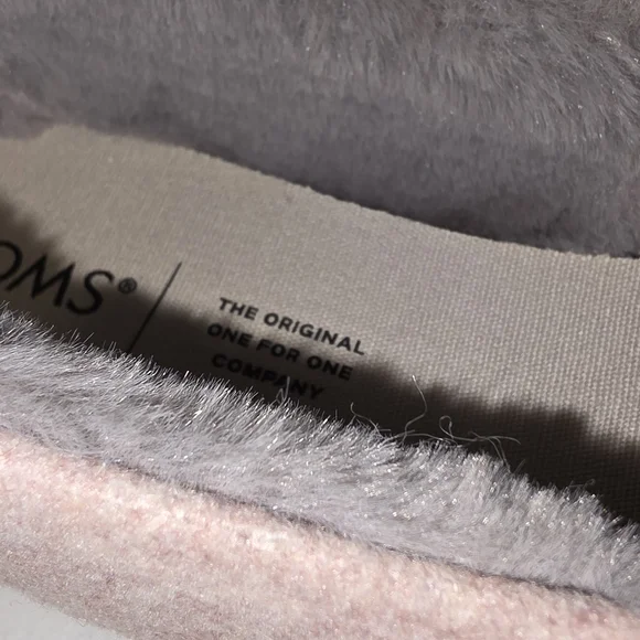 TOMS Women's Alpargata Faux Fur Lined Slip-On Flats dusty rose Sz.7.5 Slippers - Picture 16 of 16
